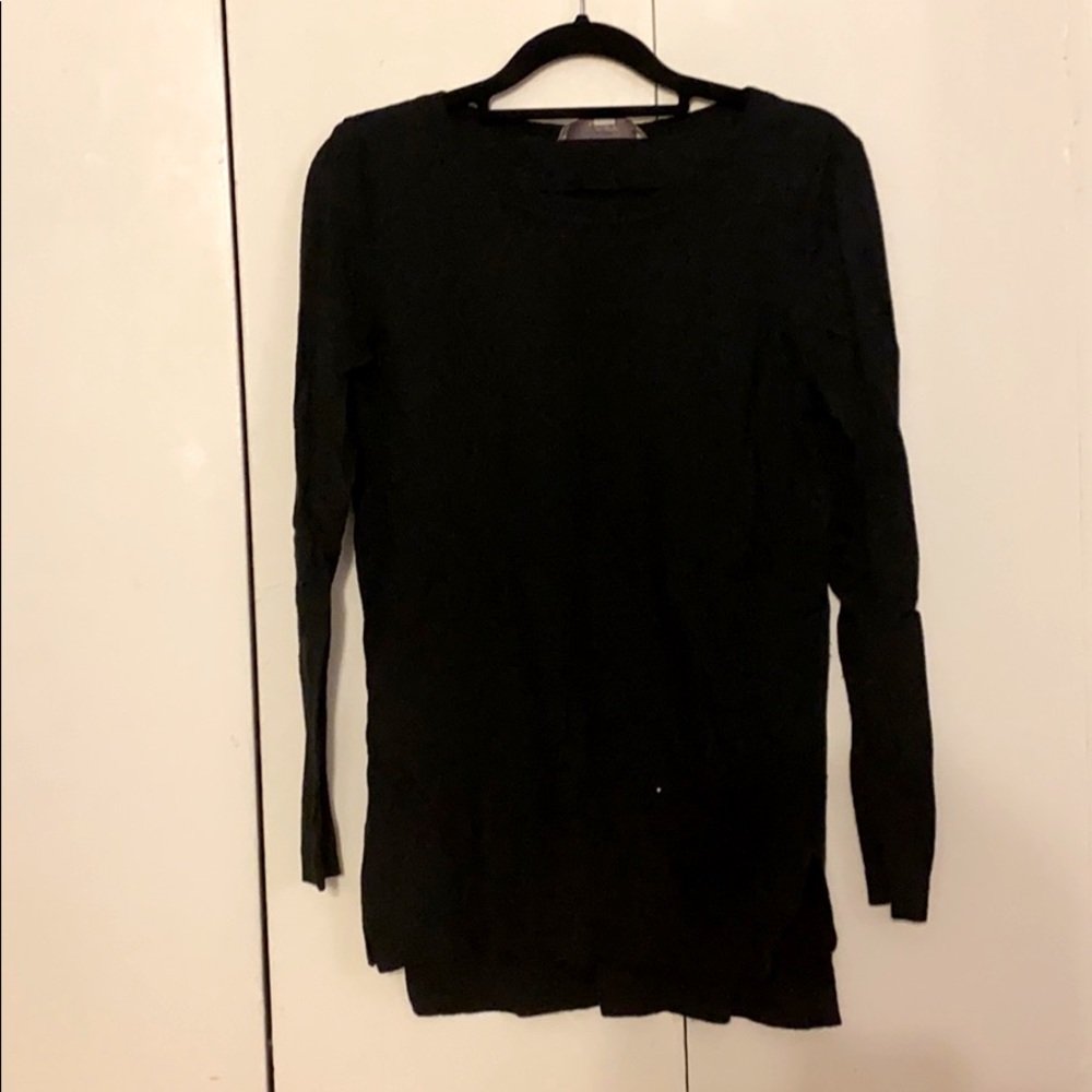 Hi-Lo Tunic sweater with stripe down front